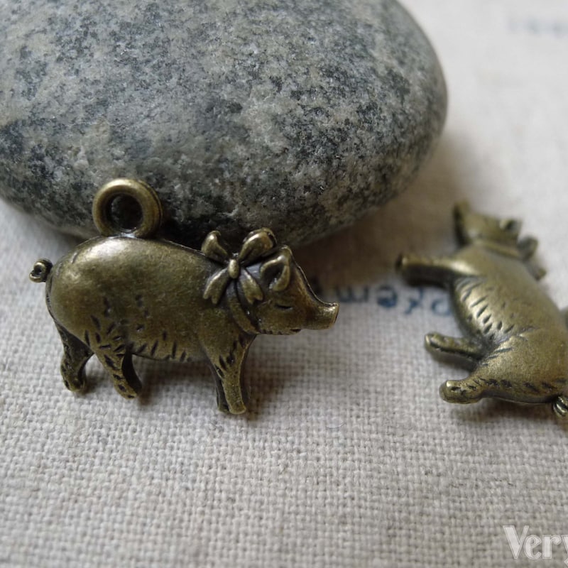 Sterling Silver Flying Pig Charm Necklace Bracelet / Animal