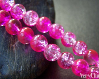 31 inches Strand (100 pcs)  Red Color Crackle Glass Beads 8mm A3908