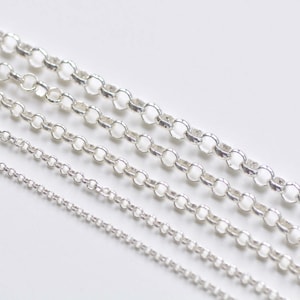 Polished 925 Sterling Silver Rolo Necklace Chain 1.5mm/2mm/3mm/3.5mm/4mm