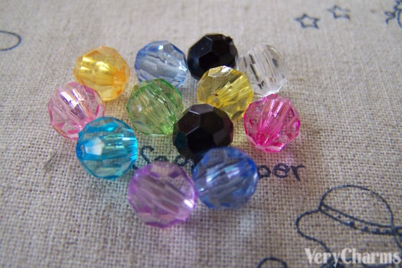 Acrylic best sale faceted beads