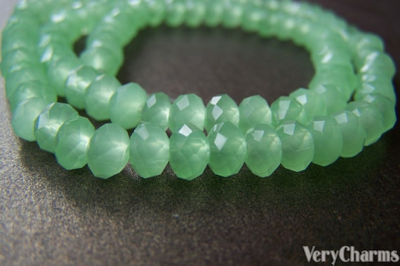 One Strand (100 pcs) Green Faceted Rondelle Crystal Glass Beads 4x6mm A3915