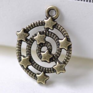 Spiral Galaxy Star Antique Bronze Filigree Universe Charms Pendants 15x21mm Set of 20 A8005