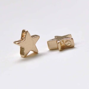 10 Stück tiny Star Spacer Perlen Anti Tarnish Champagner Gold Charms 8mm A8842