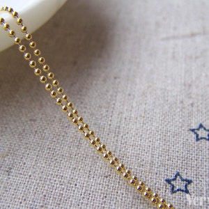 16ft (5m) Gold Tone Brass Bead Ball Chain Jewelry Findings 1.2mm A3948