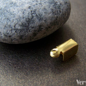 100 pcs of Gold Tone Large Fold Over Crimp Head Clasps 4x11mm A1016