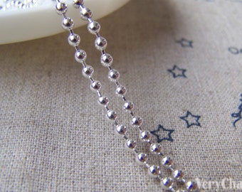 16ft (5m) Silver Plated Iron Bead Ball Chain 2.4mm A2720