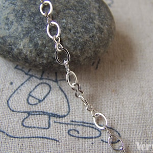 16ft (5m) White Gold Tone Brass Flat Figure 8 Infinity Chain Soldered Links A5403