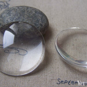 Vergrootglaskoepel kristalhelder ronde cirkel cabochon 40 mm set van 10 A4777