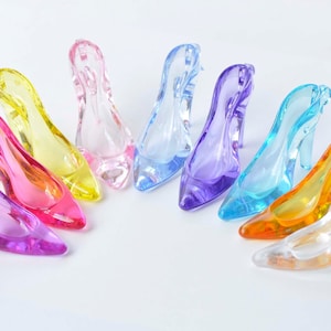 10 pcs Acrylic High Heel Shoes Charms Pendants 30x65mm Crystal Clear/Light Blue/Light Pink/Orange/Yellow/Purple/Red