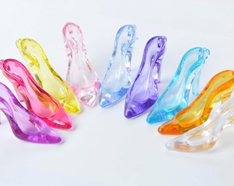 10 Uds. Colgantes acrílicos para zapatos de tacón alto 30x65mm colores mezclados al azar A5719