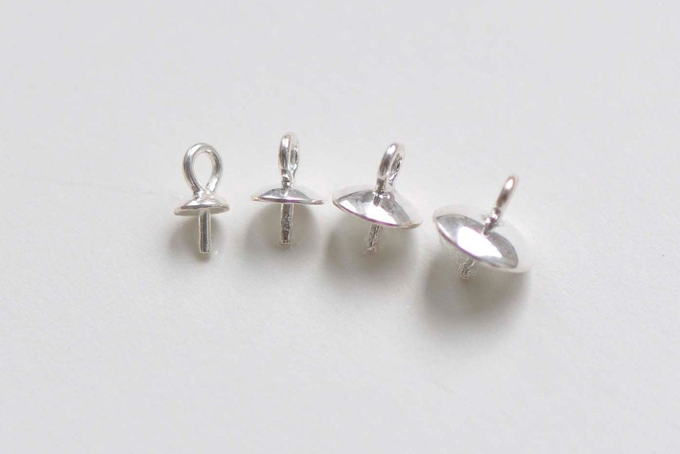 12 Sterling Silver Pinch Bails, 925 Sterling Silver Pinch Bails