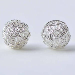 10 pcs Silver Tone Iron Hollow Wire Knots Ball Beads 10mm/12mm/14mm/16mm/18mm/20mm/22mm/30mm