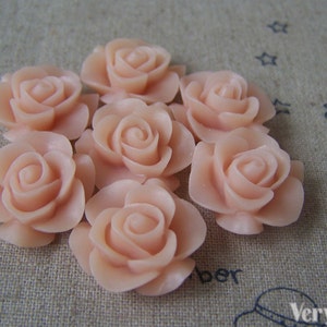 10 piezas de resina Vintage rosa redondo flor Cameo 21mm A4703