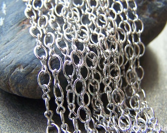 16ft (5m) of Silvery Gray Nickel Tone Brass Figure 8 Connector Chain Soldered Links A4023