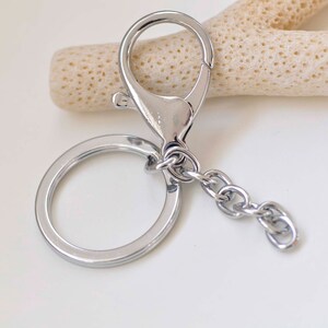 10 pcs Keychain Key Ring With Large Lobster Clasps Extension Chain Antique Bronze/Light Gold/Rhodium image 3