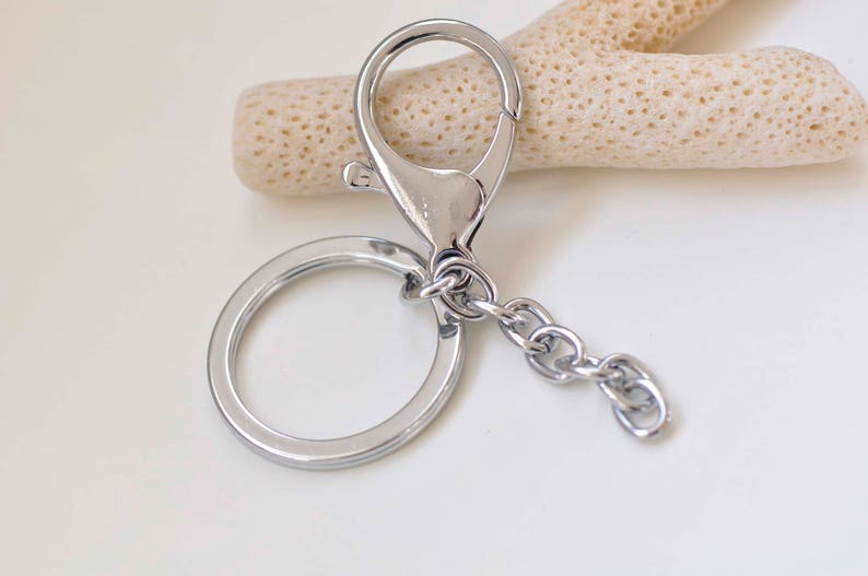 10 pcs Keychain Key Ring With Large Lobster Clasps Extension Chain Antique Bronze/Light Gold/Rhodium image 3