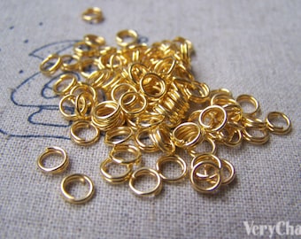 Gold Tone Iron Split Rings Nickel Lead Free 4mm/5mm/6mm/7mm/8mm/10mm/12mm/14mm