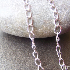 32ft (10m) de Silver Pre-Cut Extension Curb Cable Chain 3x4mm A2000