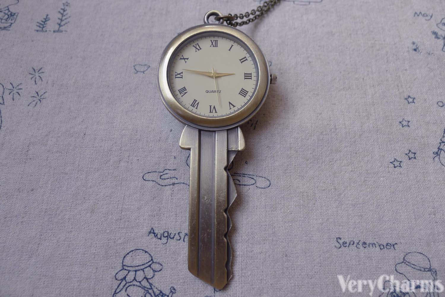 1 PC Antique Bronze Key Pocket Watch Pendant 43x104mm A7195 Etsy