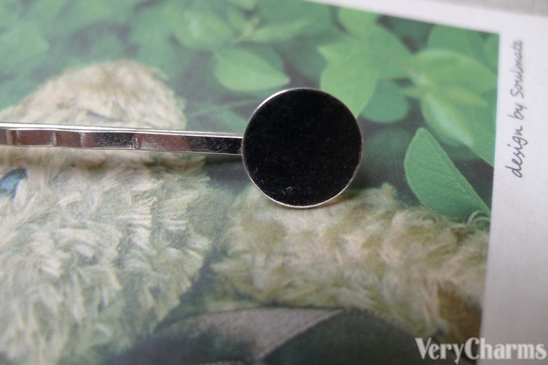 Pu&ograve; includere: Un fermaglio per capelli argentato con un ciondolo rotondo in metallo nero. Il ciondolo ha un diametro di circa 2,5 cm.