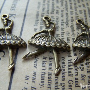 Ballet Girl Dancer Charms Antique Bronze Finish 21x37mm - Etsy