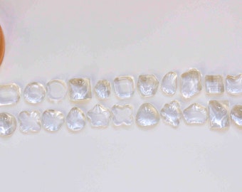 Irregular Shape Clear Glass Cabochon Water Wave Flat Back Cabs