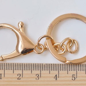 10 pcs Keychain Key Ring With Large Lobster Clasps Extension Chain Antique Bronze/Light Gold/Rhodium image 6