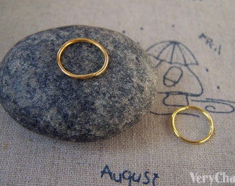 200 pcs of Gold Plated Iron Jump Rings Size 12mm 19gauge A5439