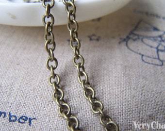 16ft (5m) of Antique Bronze Brass Thick Cable Chain Link 3.5mm A2721