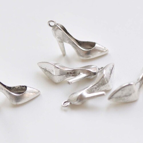 Antique Silver High Heel Shoes Charms Pendants 17x23mm Jewelry Etsy