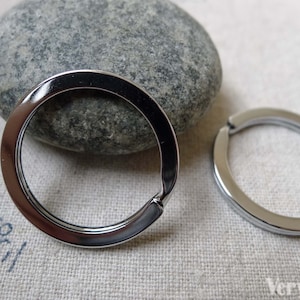 20 pcs Chrome Color Round Keyring Charms 25mm A6117