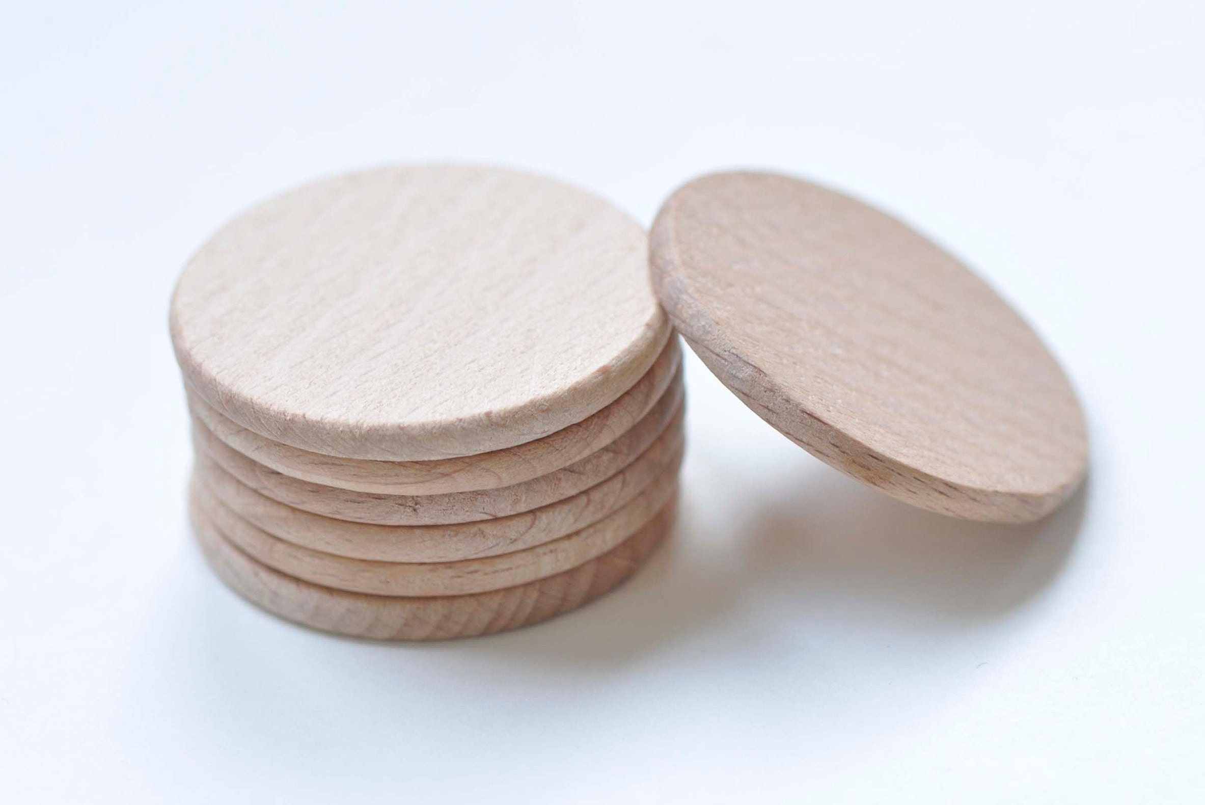 10 Pack Round Unfinished Wood Discs Wood Circles Wood Rounds 4 Sizes Craft  Supply 