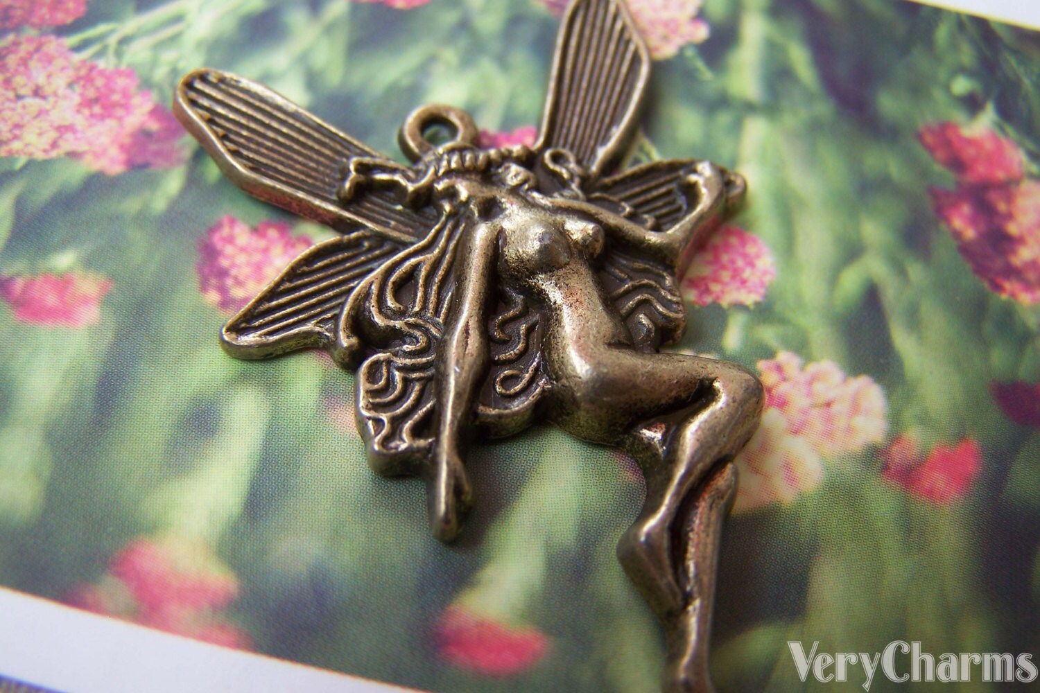10 Pcs Antique Bronze Naked Fairy Charms Pendants 29x43mm A685