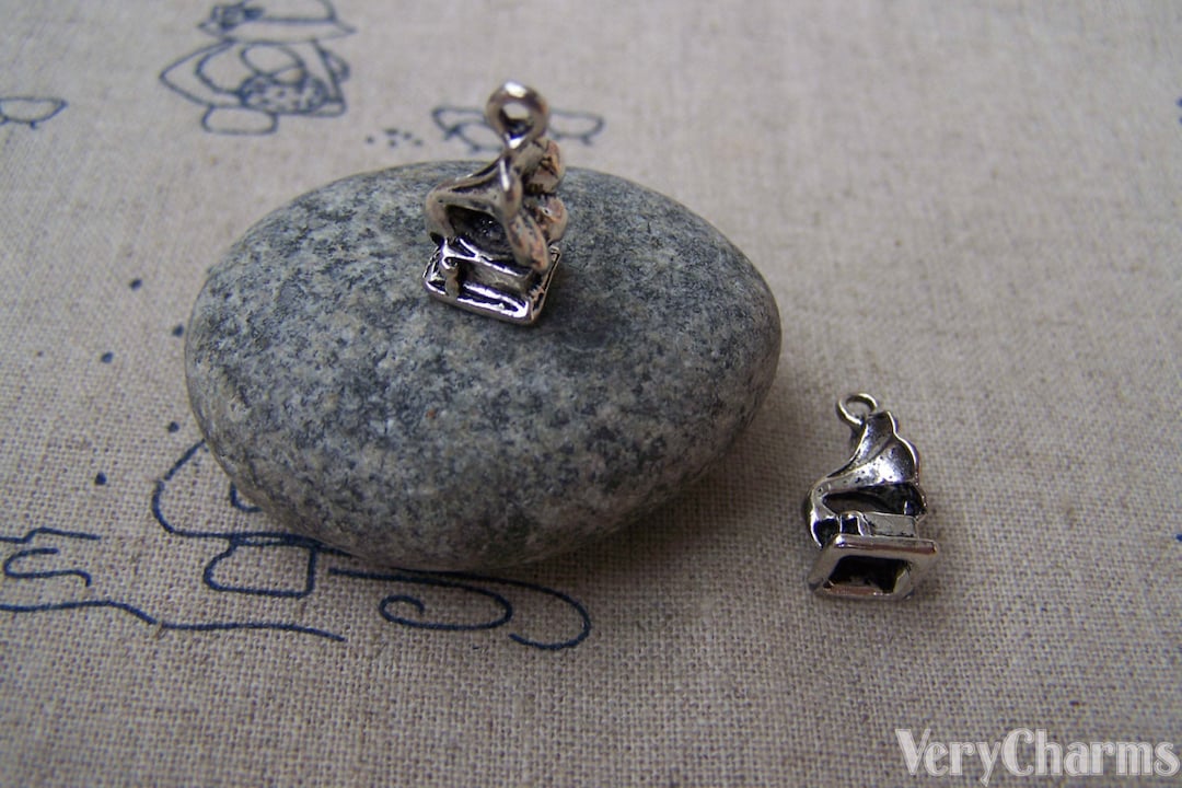 Charme Argent Sterling Vintage Gramophone Victorien - Antiquité - France