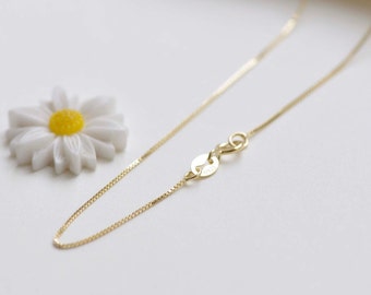 Collana con catena a maglie quadrate in argento sterling da 30, 0,8 mm - Italia