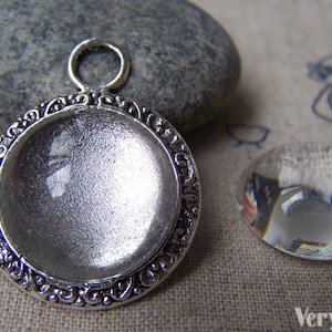 Thick Glass Cabochon Crystal Clear Dome Round Cameo 20mm Set of 10 pcs A8944