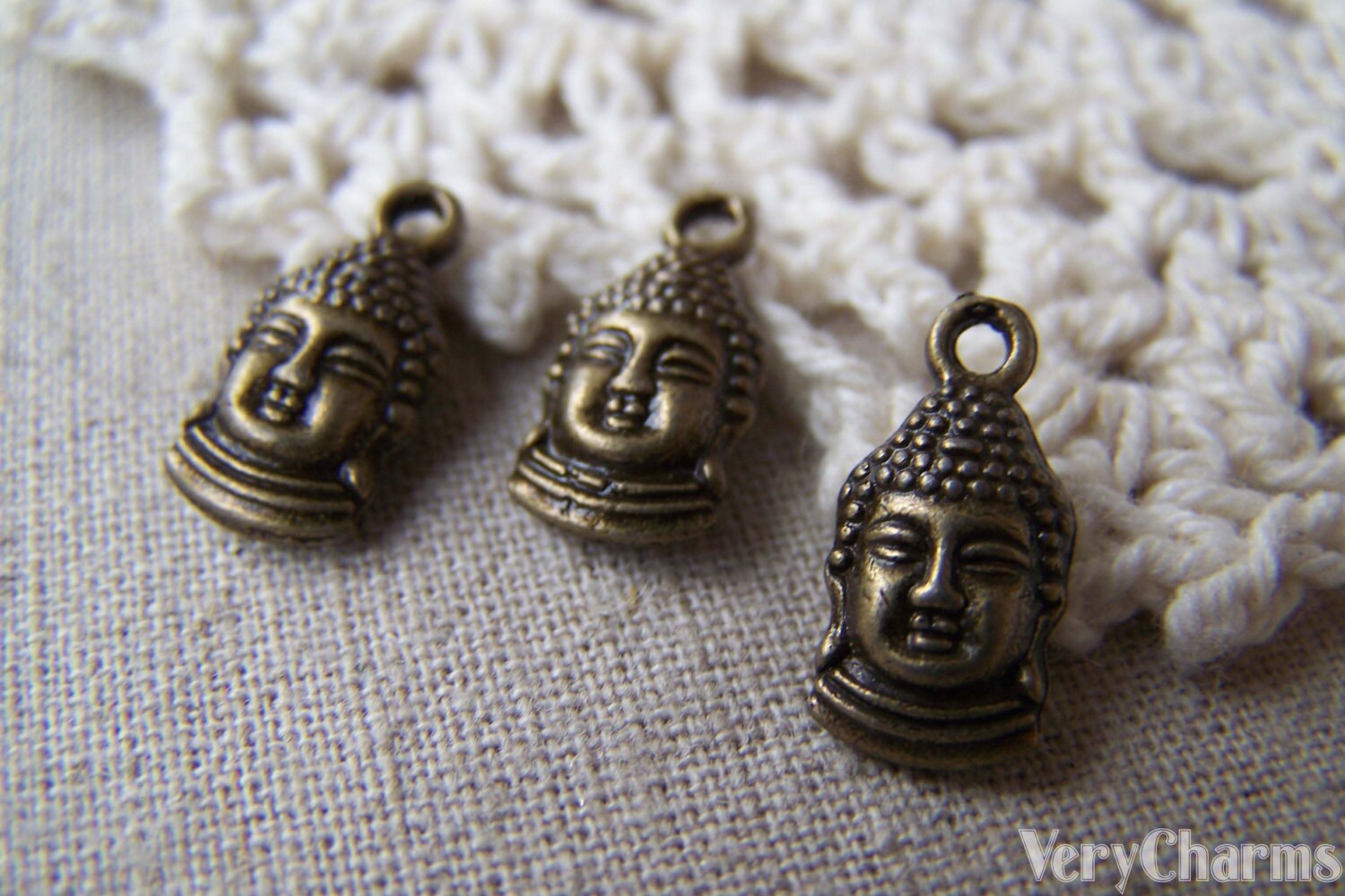 20 Pcs of Antique Bronze 3D Buddha Head Charms Double Sided - Etsy