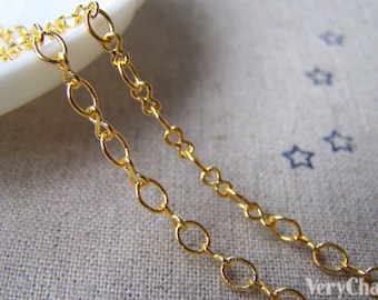 16ft (5m) of Gold Tone Brass Figure 8 Connector Chain  A4034