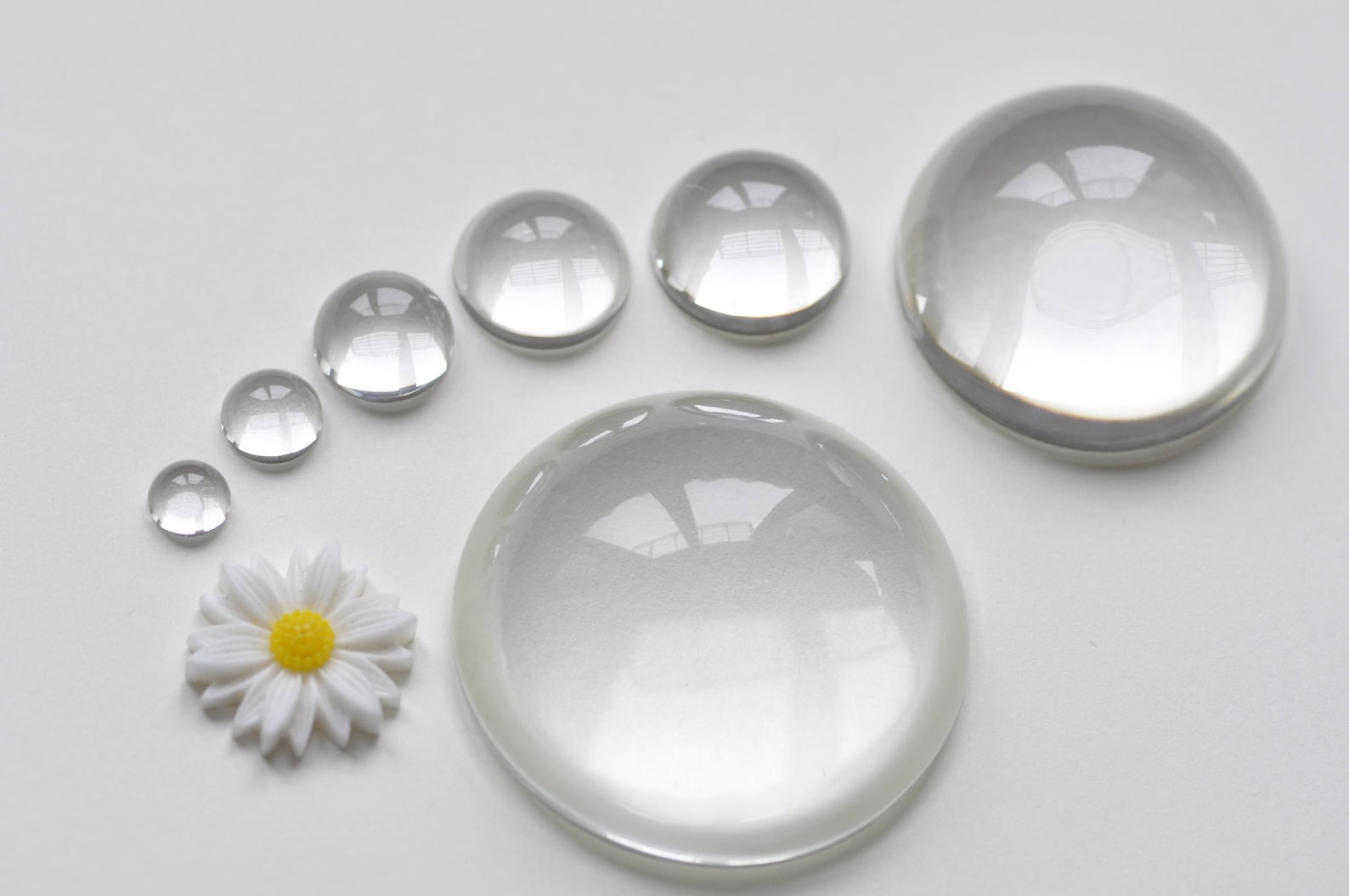 Crystal Glass Magnifying High Dome Half Sphere Round Cabochon 8mm/10mm