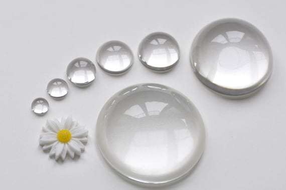 24 Fancy Floral 16mm Round Glass Cabochons