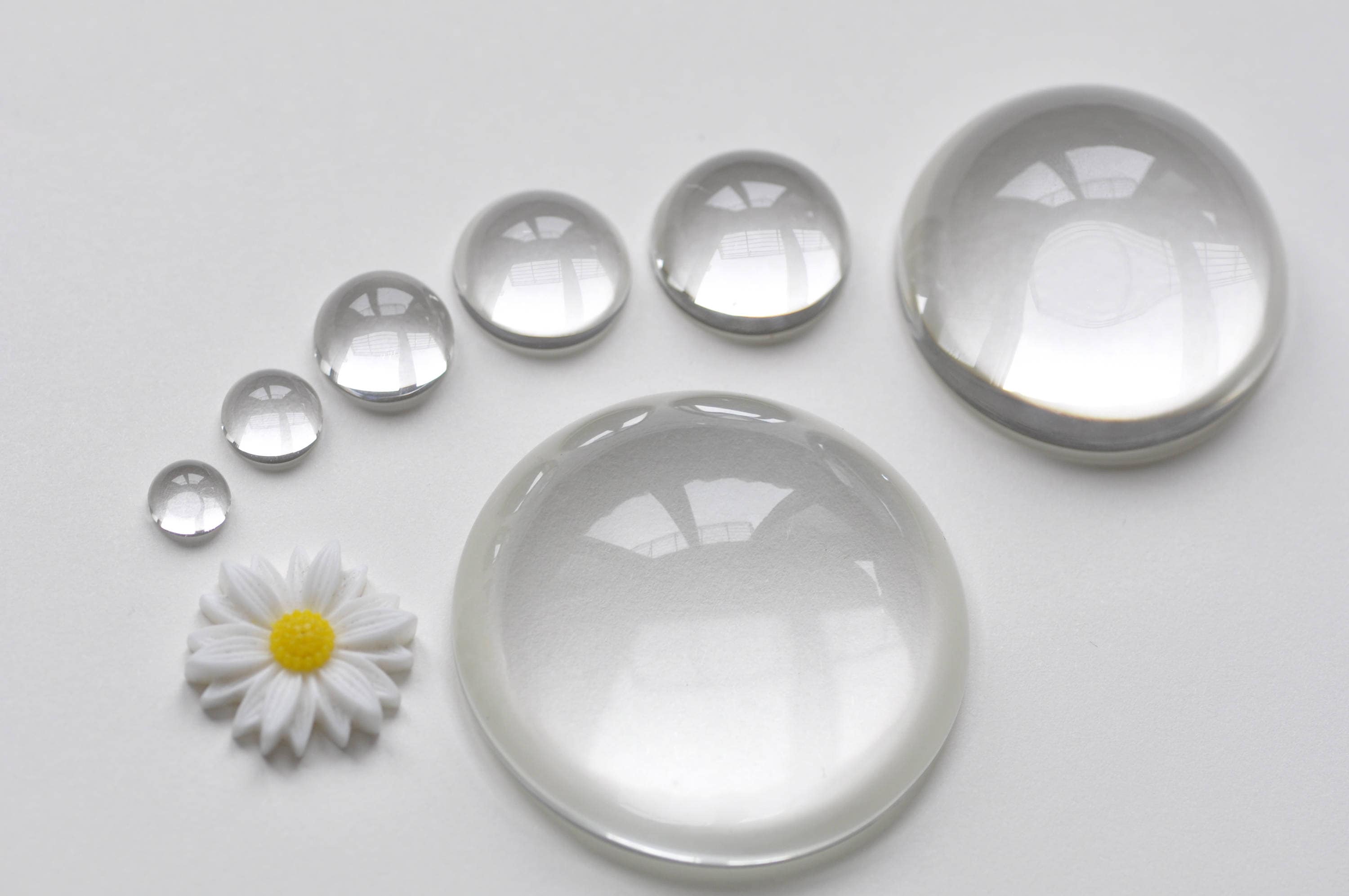 18mm Glass Crystal Paper Weight Clear Half Sphere Ball Magnifying Glass Lens 