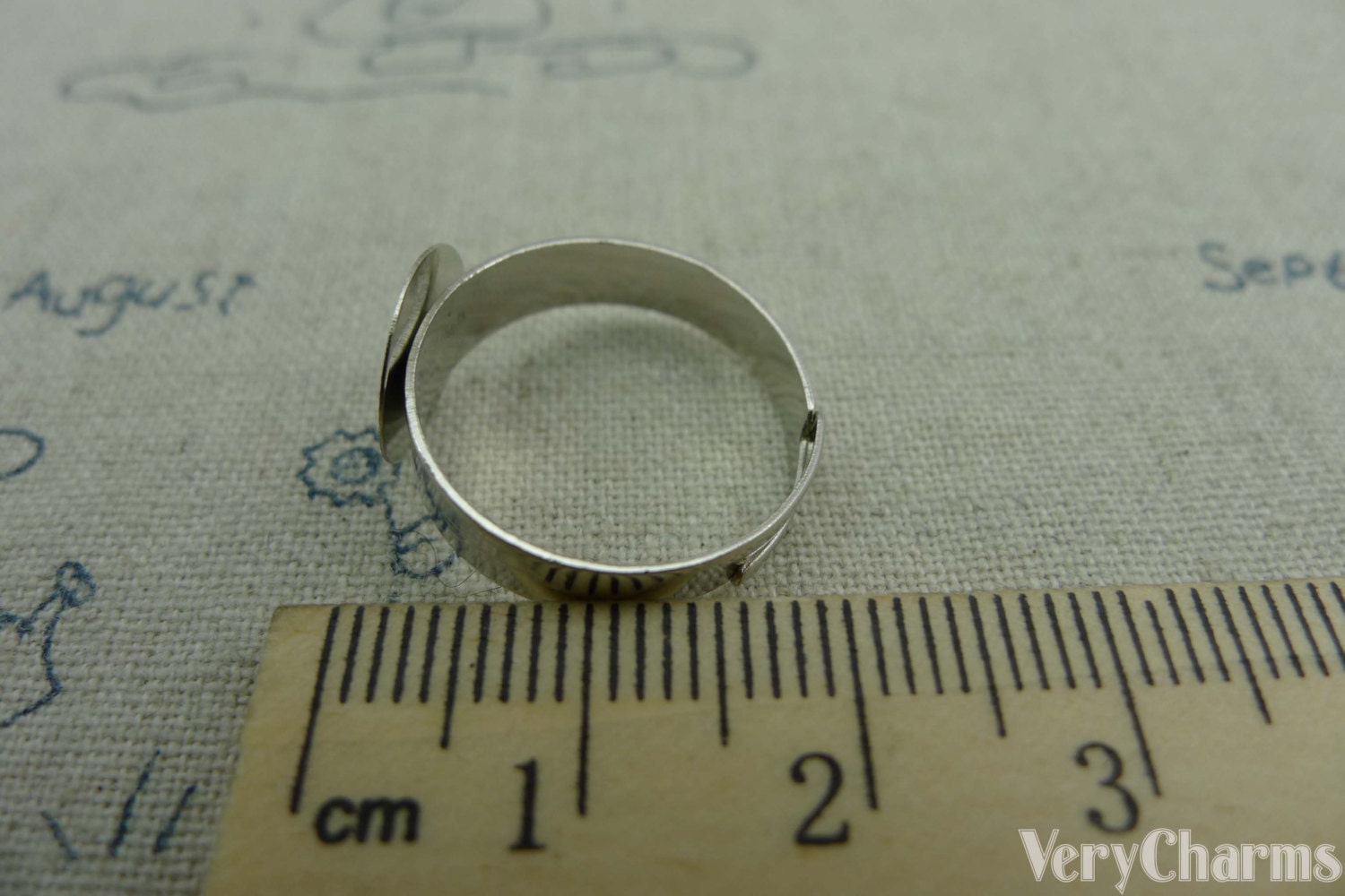 Pad Ring Base 10mm Pad Ring Base Silvery Gray Nickel Tone Adjustable Ring Set of 50 ...