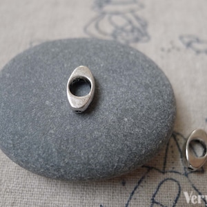 30 pcs Antique Silver Oval Rondelle Spacer Beads 5x9mm A7264