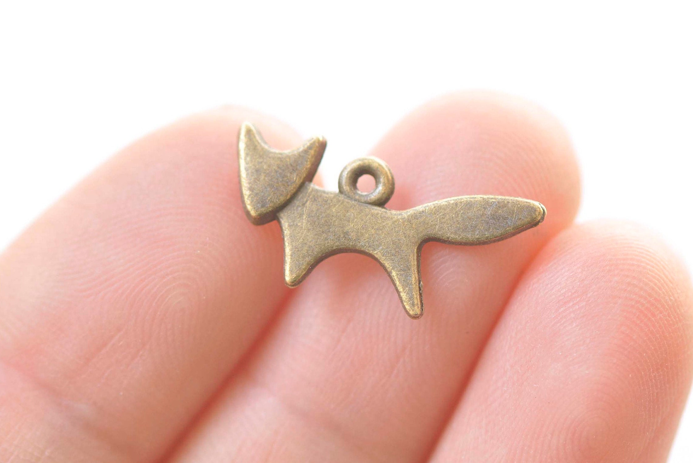 WANM Pendenti A Forma Di Volpe, 40 Pezzi - Charm In Lega Di Zinco, 3 Colori Bronzo Antico, 10x20mm - Per Creazione Gioielli Fai-Da-Te - 2