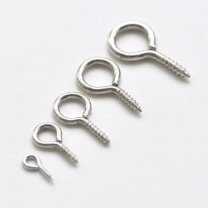Large Screw Eye Pins Hooks Bails Platinum White Gold Tone 8mm/10mm/13mm/17mm/21mm Set of 100