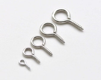 Pines de ojo de tornillo grande ganchos fianzas platino tono oro blanco 8 mm / 10 mm / 13 mm / 17 mm / 21 mm conjunto de 100