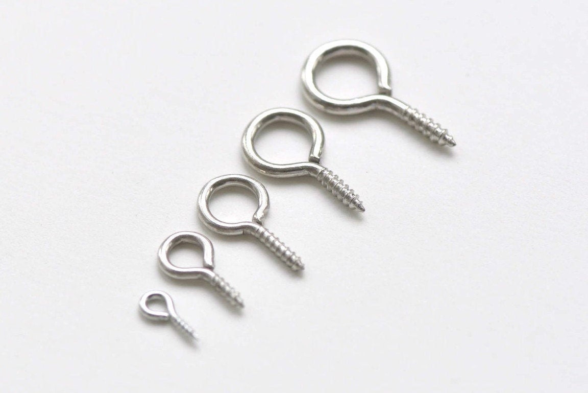 30pcs Stainless Steel Cup Pearl Screw Eye Pins for DIY Jewelry Making  Findings End Caps Peg Bails Eyepins Hooks Eyelets Screw