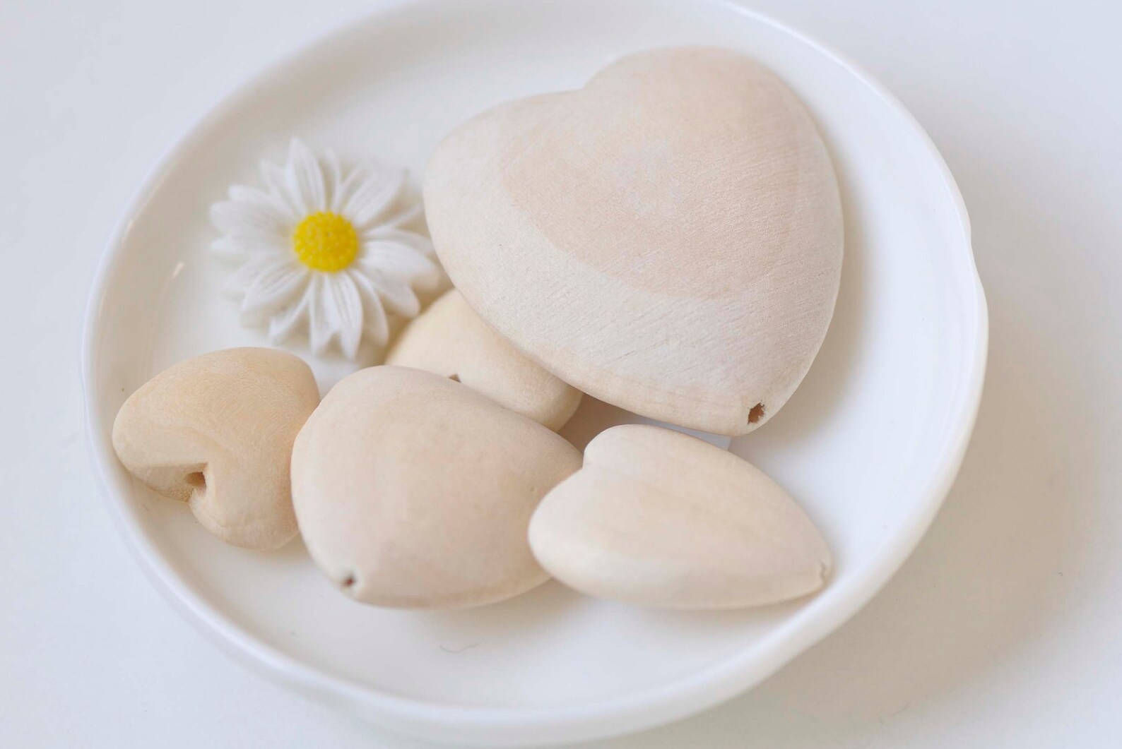 One Set of 10 Unfinished Wood Heart Beads 20mm/25mm/30mm/40mm Etsy