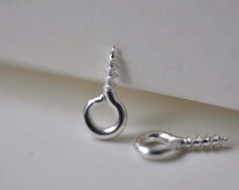 100 Vis à Oeil En Métal Argent | Pour Perles Semi-percées 10x4mm