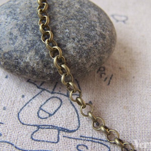 6.6ft (2m) Antique Bronze Brass Rollo Chain for Necklaces and Bracelets Unsoldered Links A5402